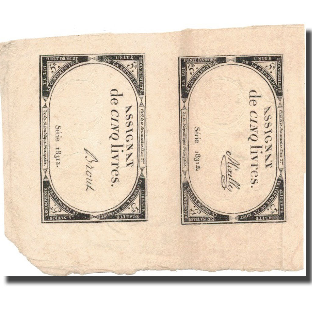France, 5 Livres, 1793, Lacroix, 1793-10-31, EF(40-45), KM:A76, Lafaurie:171
