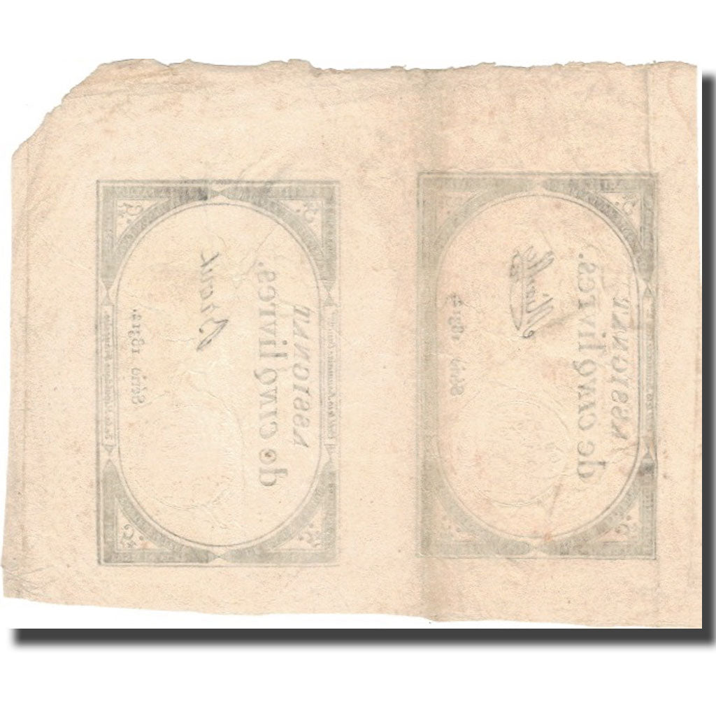 France, 5 Livres, 1793, Lacroix, 1793-10-31, EF(40-45), KM:A76, Lafaurie:171