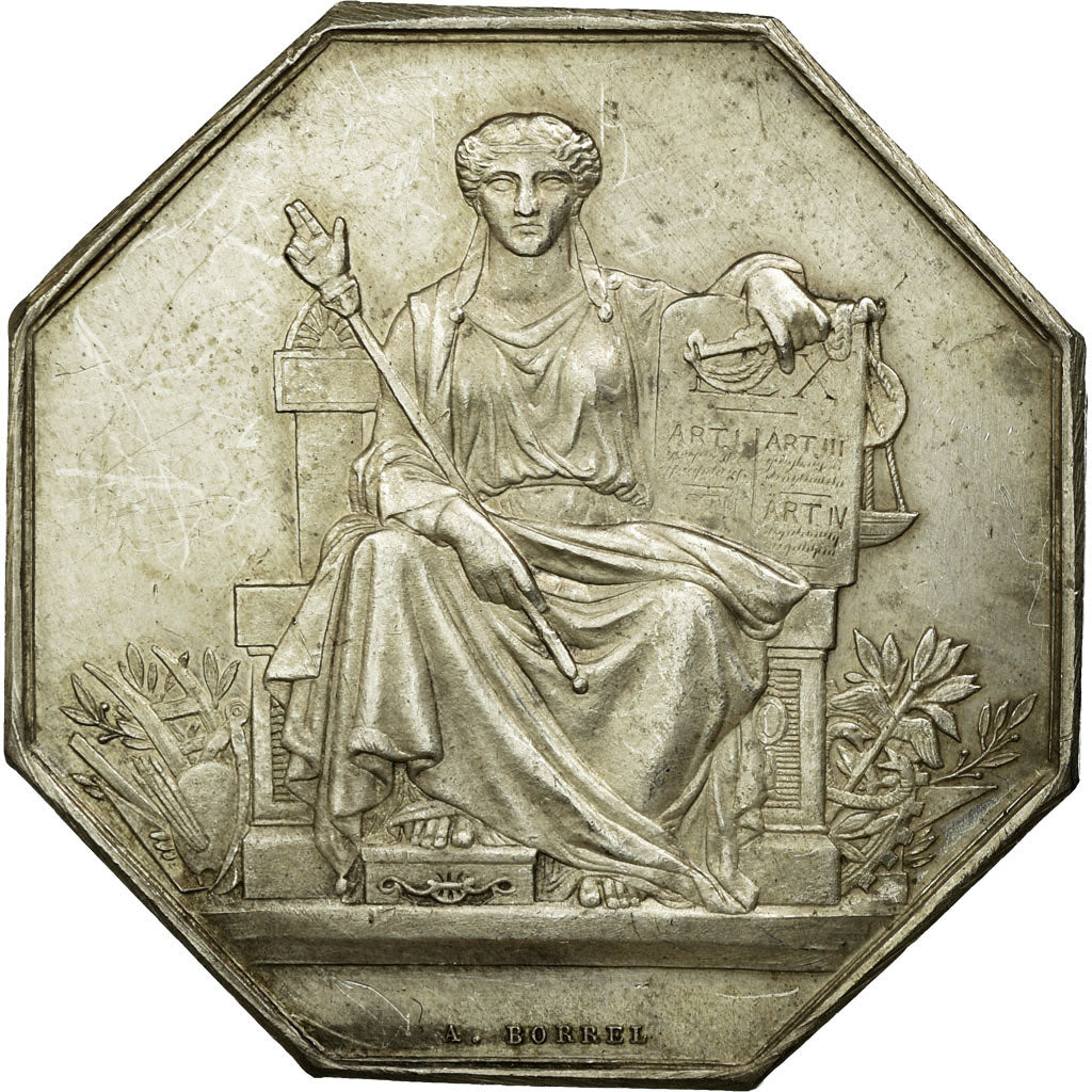 France, Token, Notary, 1829, MS(60-62), Silver, Lerouge:227