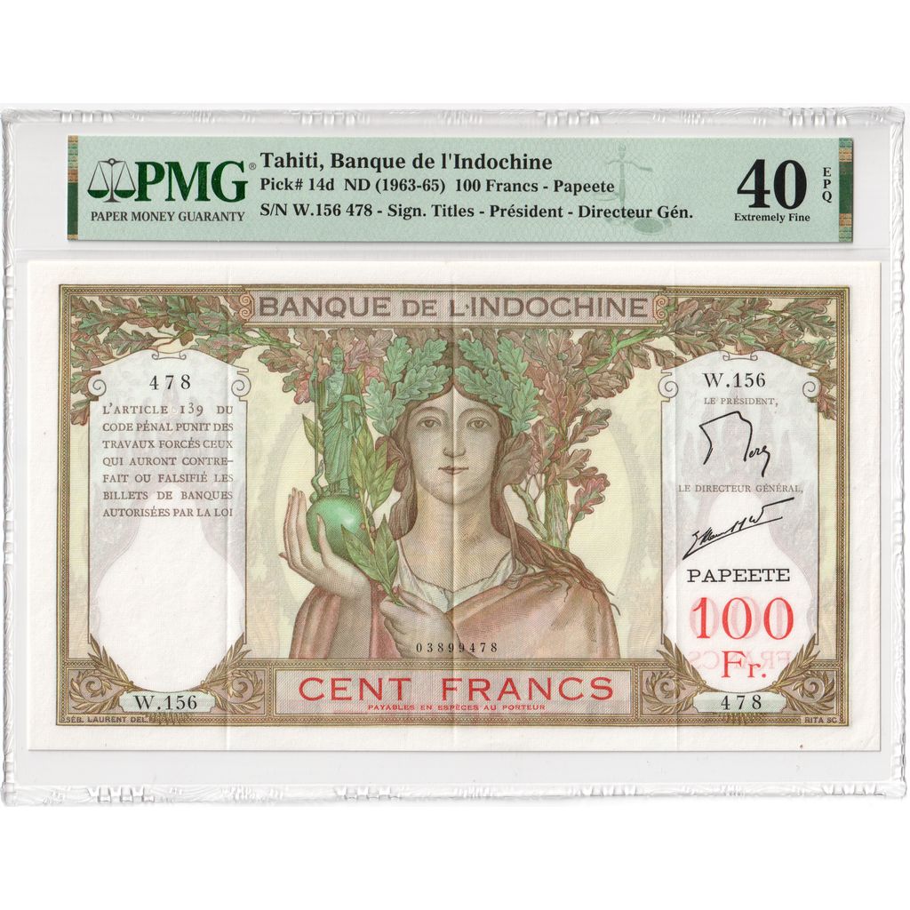 Tahiti, 100 Francs, SUP+
