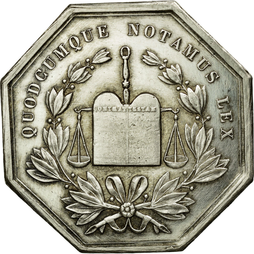 France, Token, Notary, AU(55-58), Silver, Lerouge:1