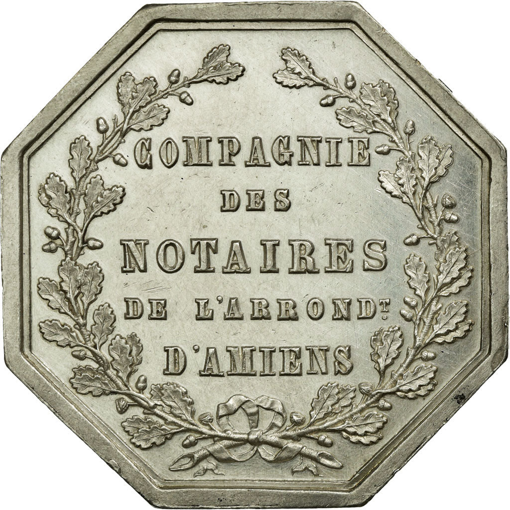 France, Token, Notary, 1854, MS(60-62), Silver, Lerouge:12