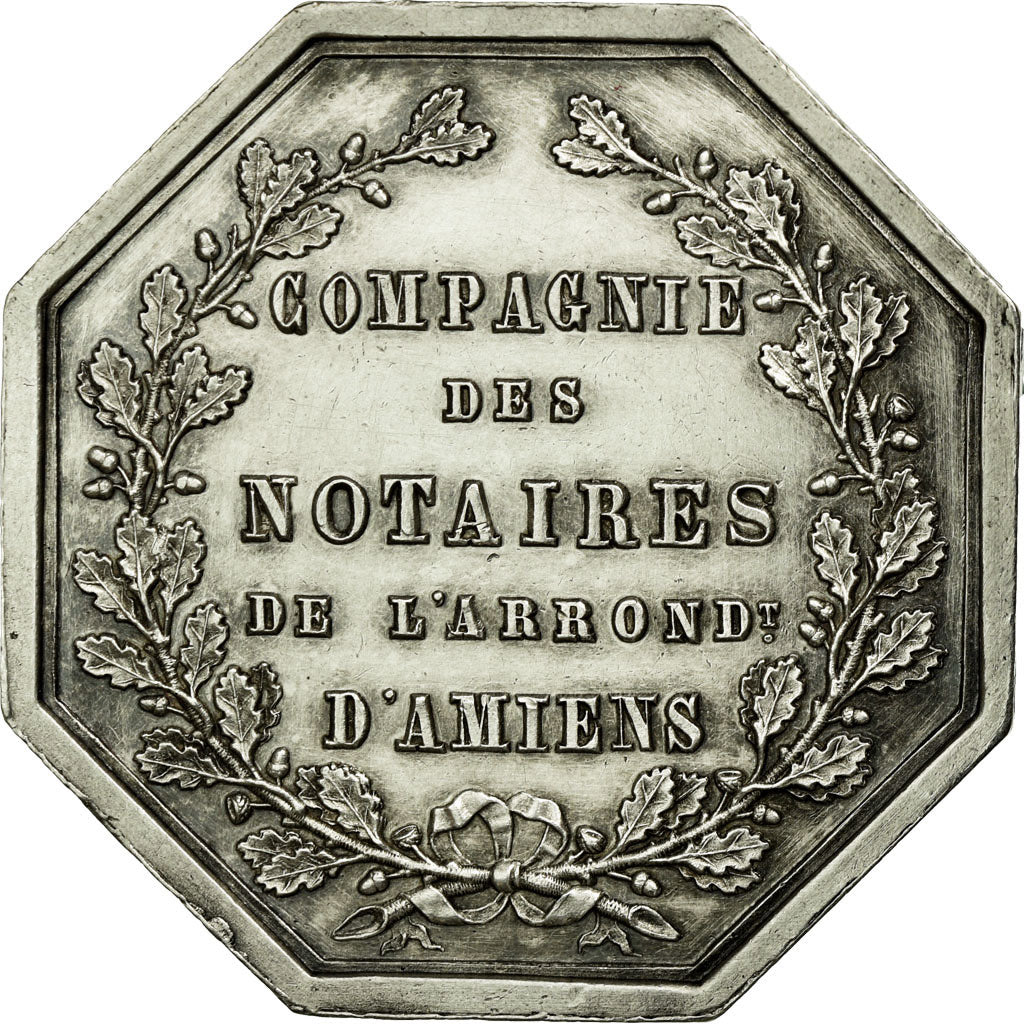 France, Token, Notary, 1854, MS(60-62), Silver, Lerouge:12