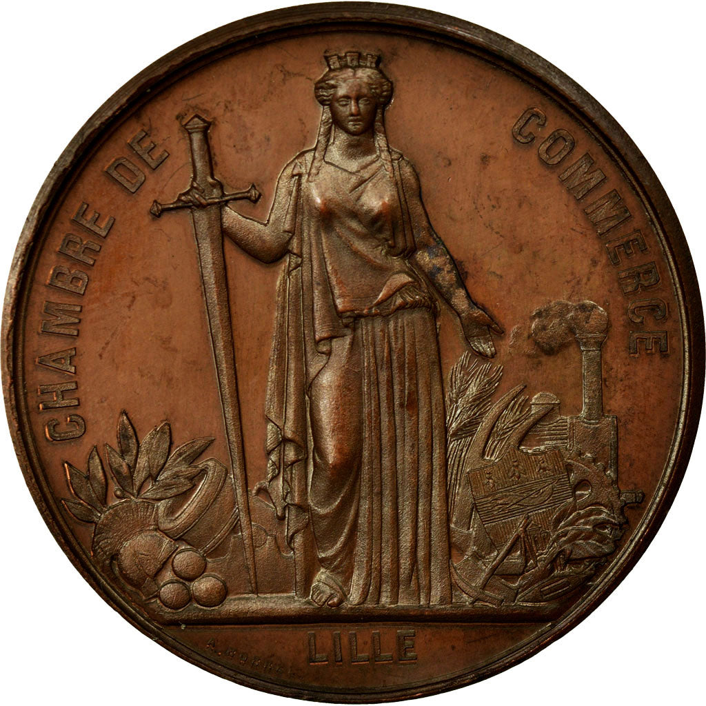 France, Token, Chamber of Commerce, 1867, AU(55-58), Copper