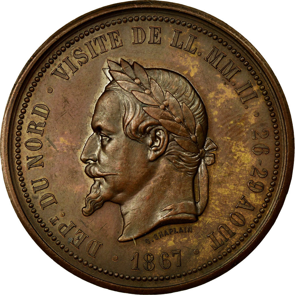 Frankrijk, Token, Chamber of Commerce, 1867, PR, Koper