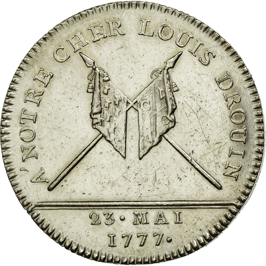 France, Token, Royal, 1777, MS(60-62), Silver, Feuardent:8941