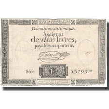 France, 10 Livres, 1792, 1792-10-24, VF(30-35), KM:A66b