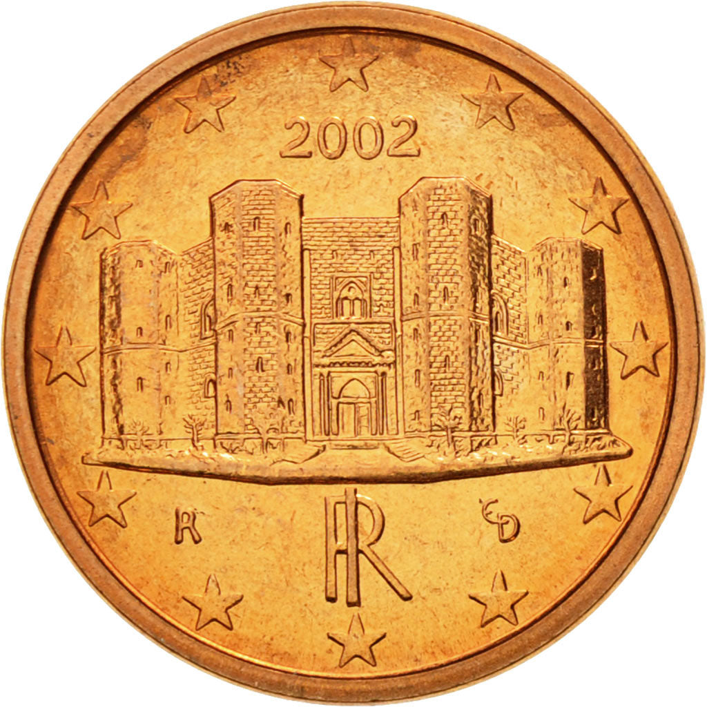 Italia, Euro Cent, 2002, FDC, Acciaio placcato rame, KM:210