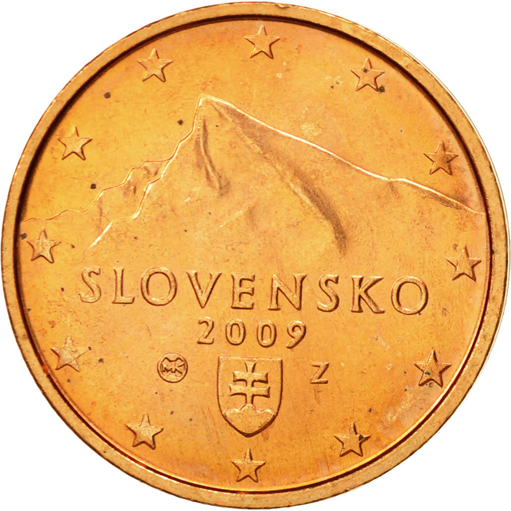 Slovakia, 2 Euro Cent, 2009, MS(65-70), Copper Plated Steel, KM:96