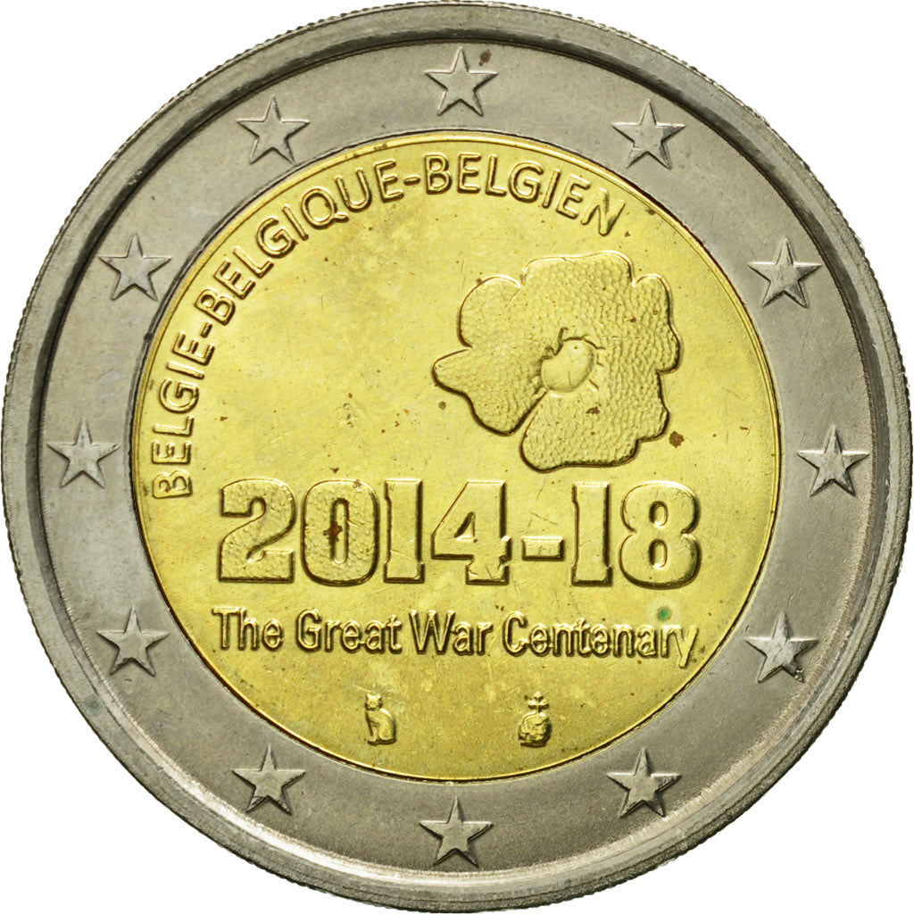 Belgium, 2 Euro, The Great War Centenary, 2014, MS(63), Bi-Metallic