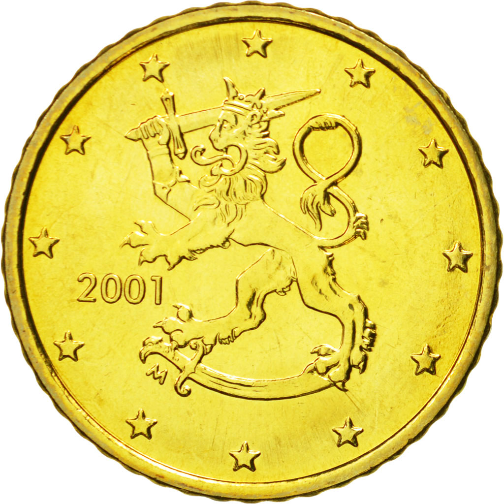 Finnland, 50 Euro Cent, 2001, UNZ, Messing, KM:103