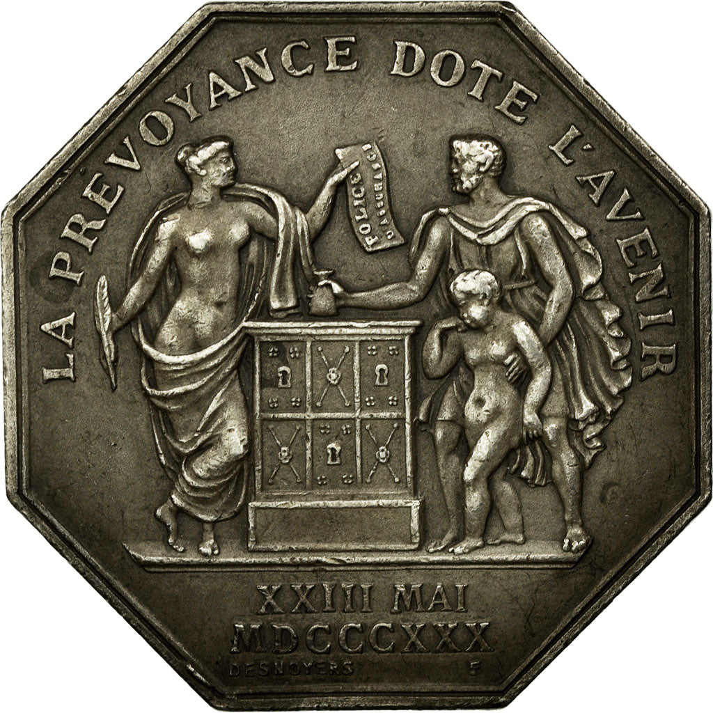 France, Token, Insurance, 1830, AU(55-58), Silver, Gailhouste:442