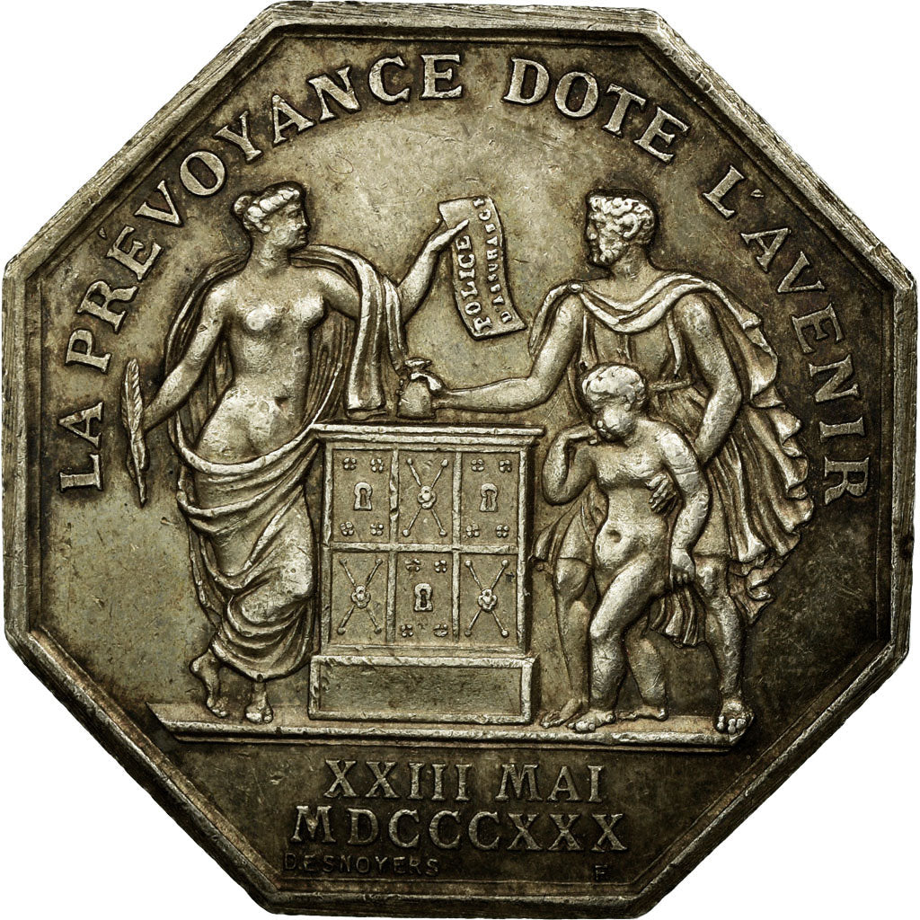 France, Token, Insurance, 1830, AU(55-58), Silver, Gailhouste:442