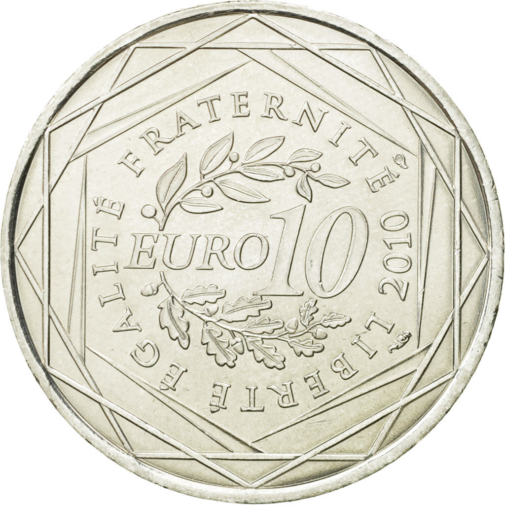 France, 10 Euro, Bretagne, 2010, MS(63), Silver, KM:1648