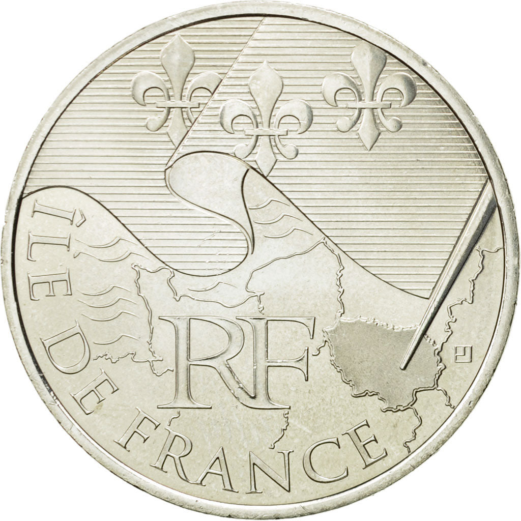 Francja, 10 Euro, Ile de France, 2010, Paris, MS(63), Srebro, KM:1657