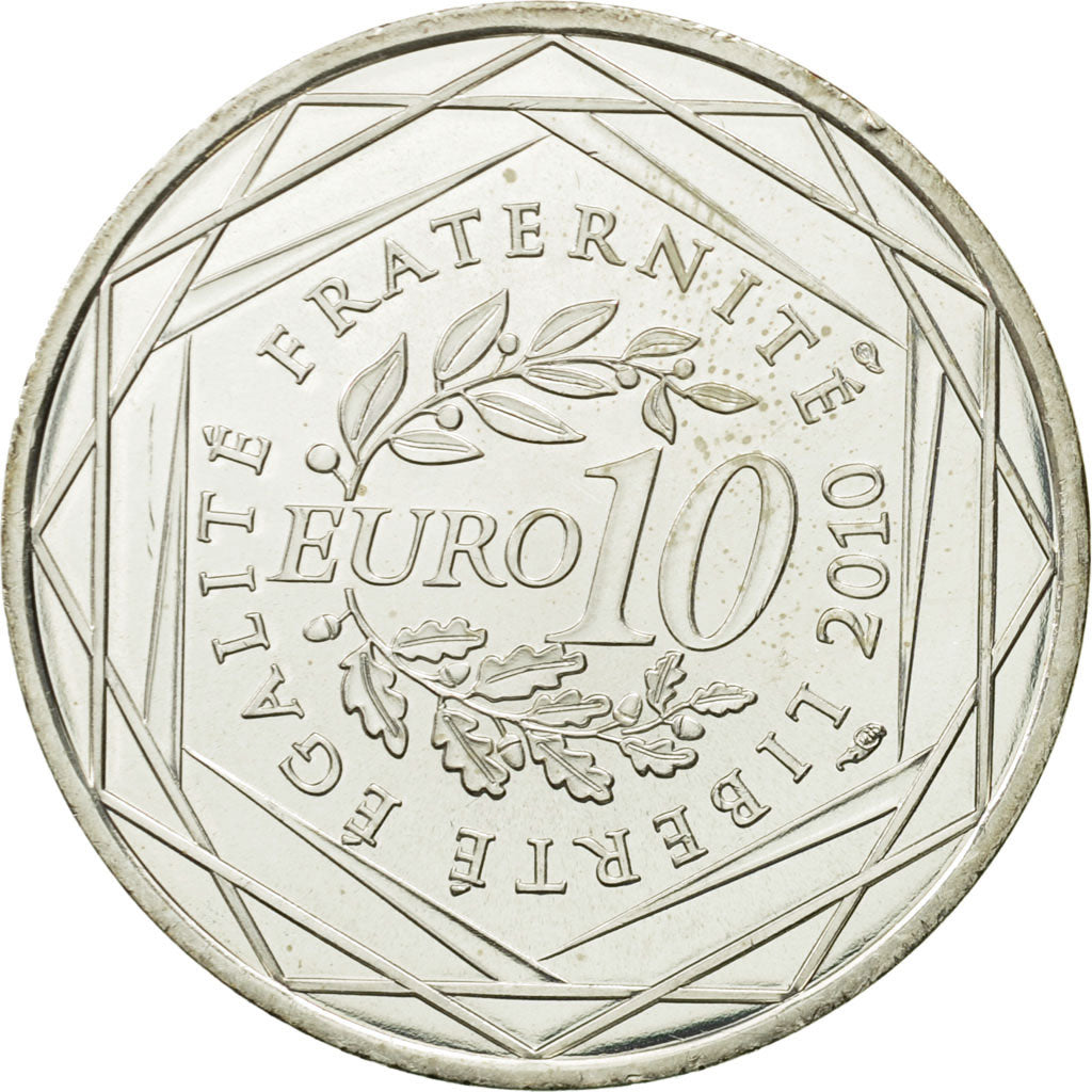 France, 10 Euro, Picardie, 2010, MS(63), Silver, KM:1666