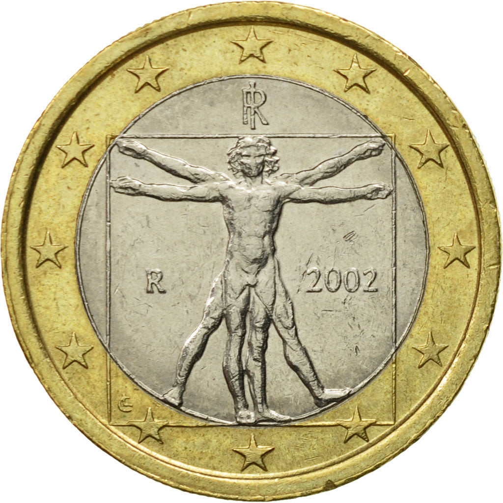 Italy, Euro, 2002, EF(40-45), Bi-Metallic, KM:216