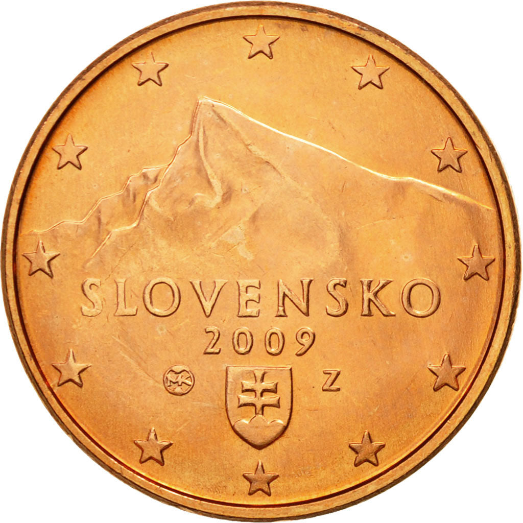 Slovacchia, 5 Euro Cent, 2009, SPL, Acciaio placcato rame, KM:97
