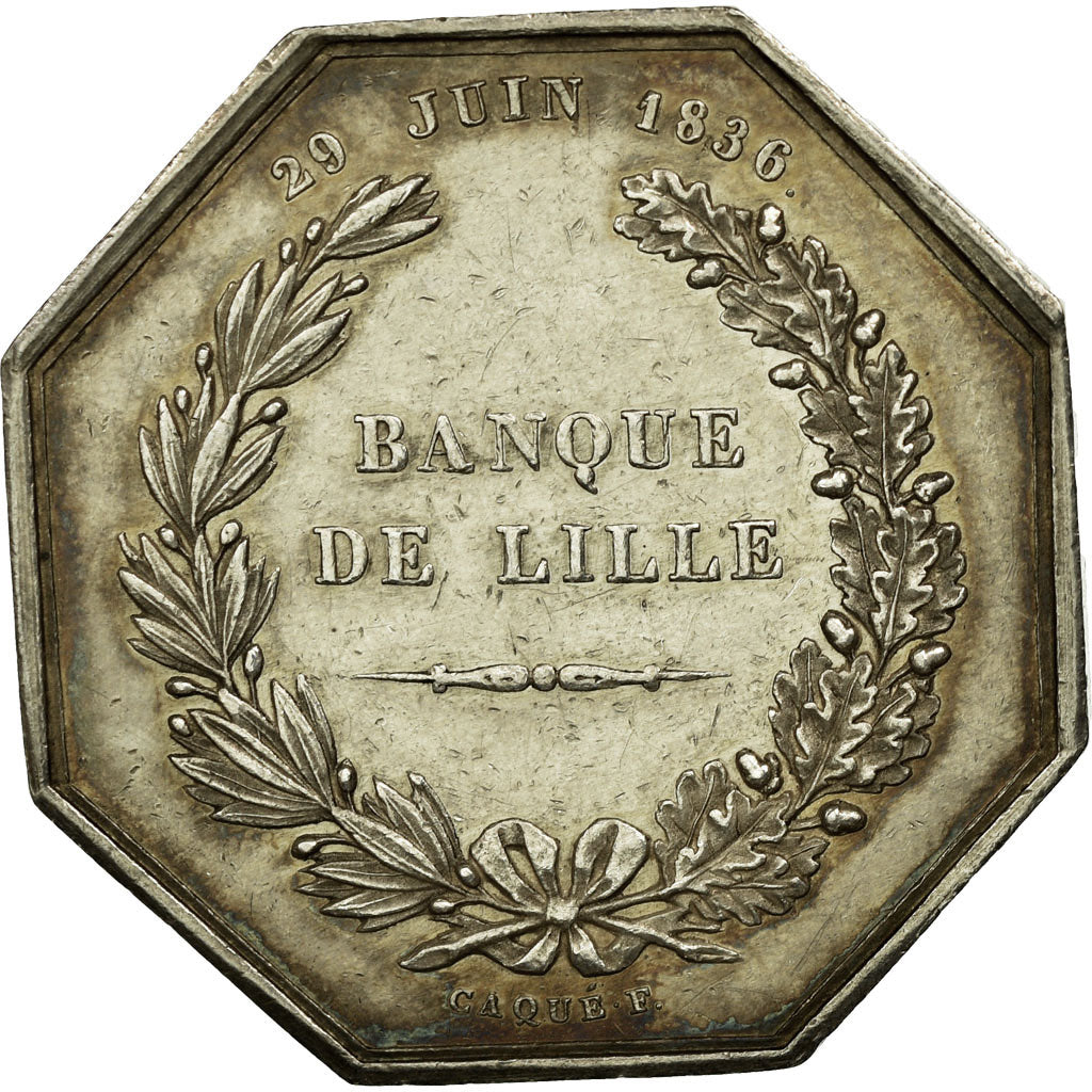 France, Token, Bank, 1836, AU(55-58), Silver