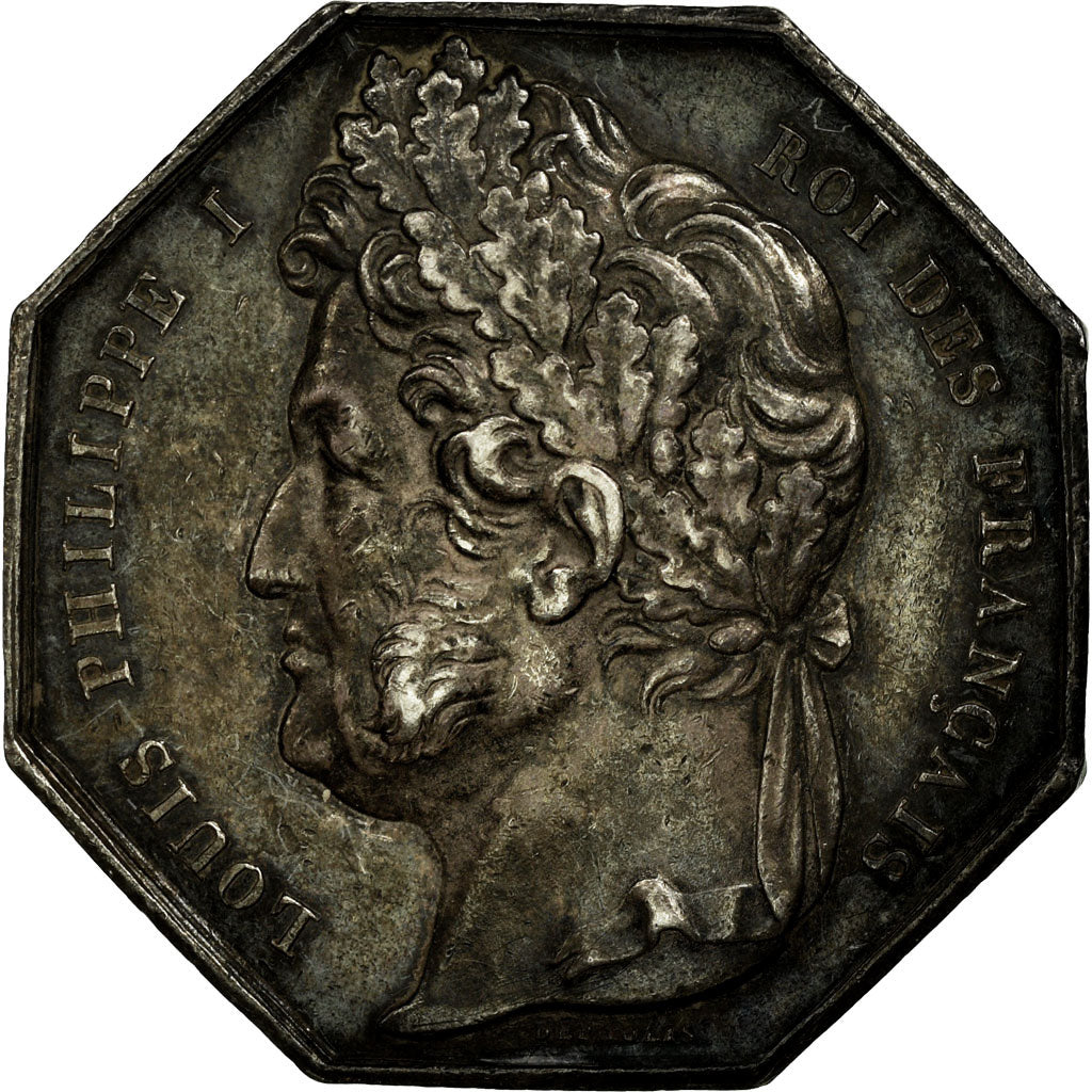 France, Token, Bank, 1836, AU(55-58), Silver