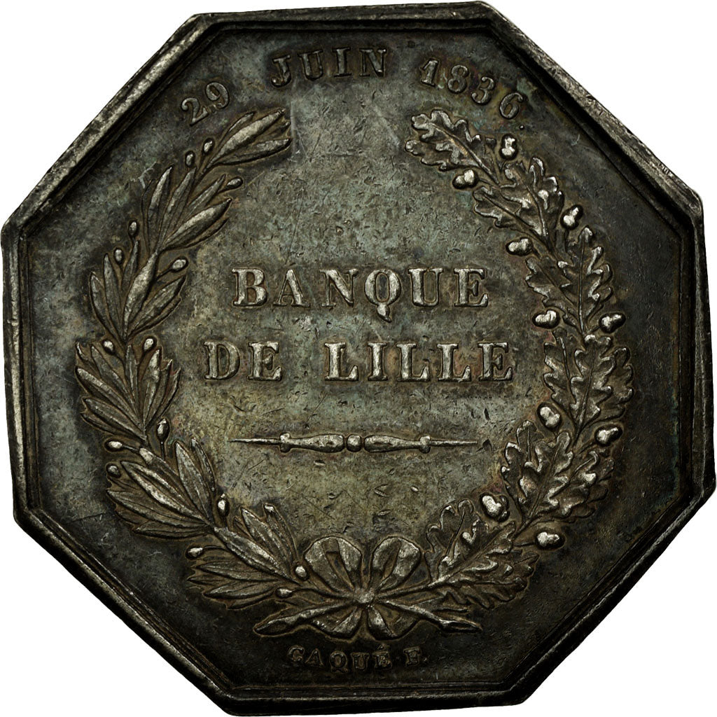 France, Token, Bank, 1836, AU(55-58), Silver