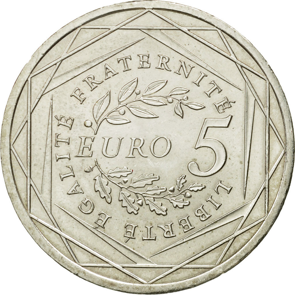 France, 5 Euro, 2008, MS(60-62), Silver, KM:1534