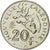 Moneda, Nueva Caledonia, 20 Francs, 1990, Paris, SC, Níquel, KM:12