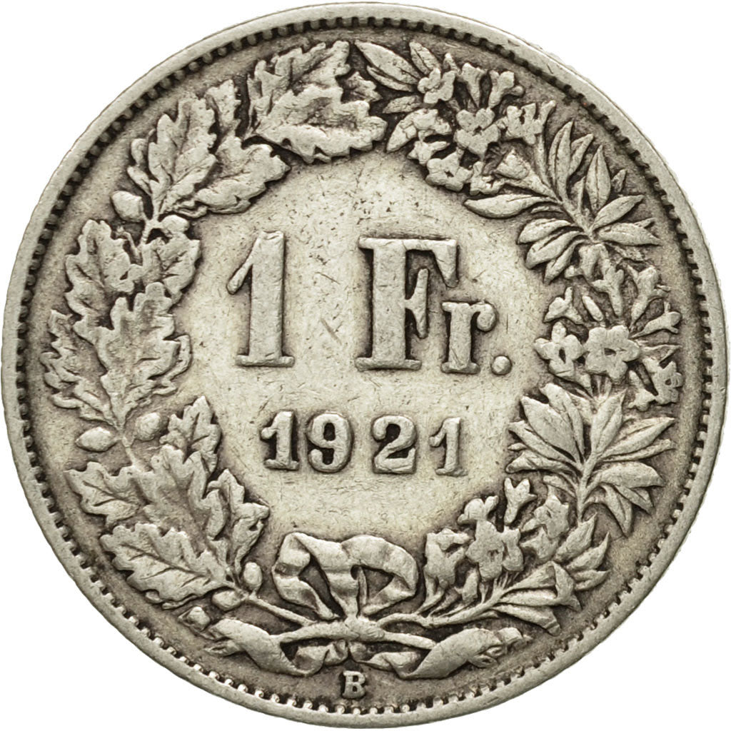 Coin, Switzerland, Franc, 1921, Bern, F(12-15), Silver, KM:24