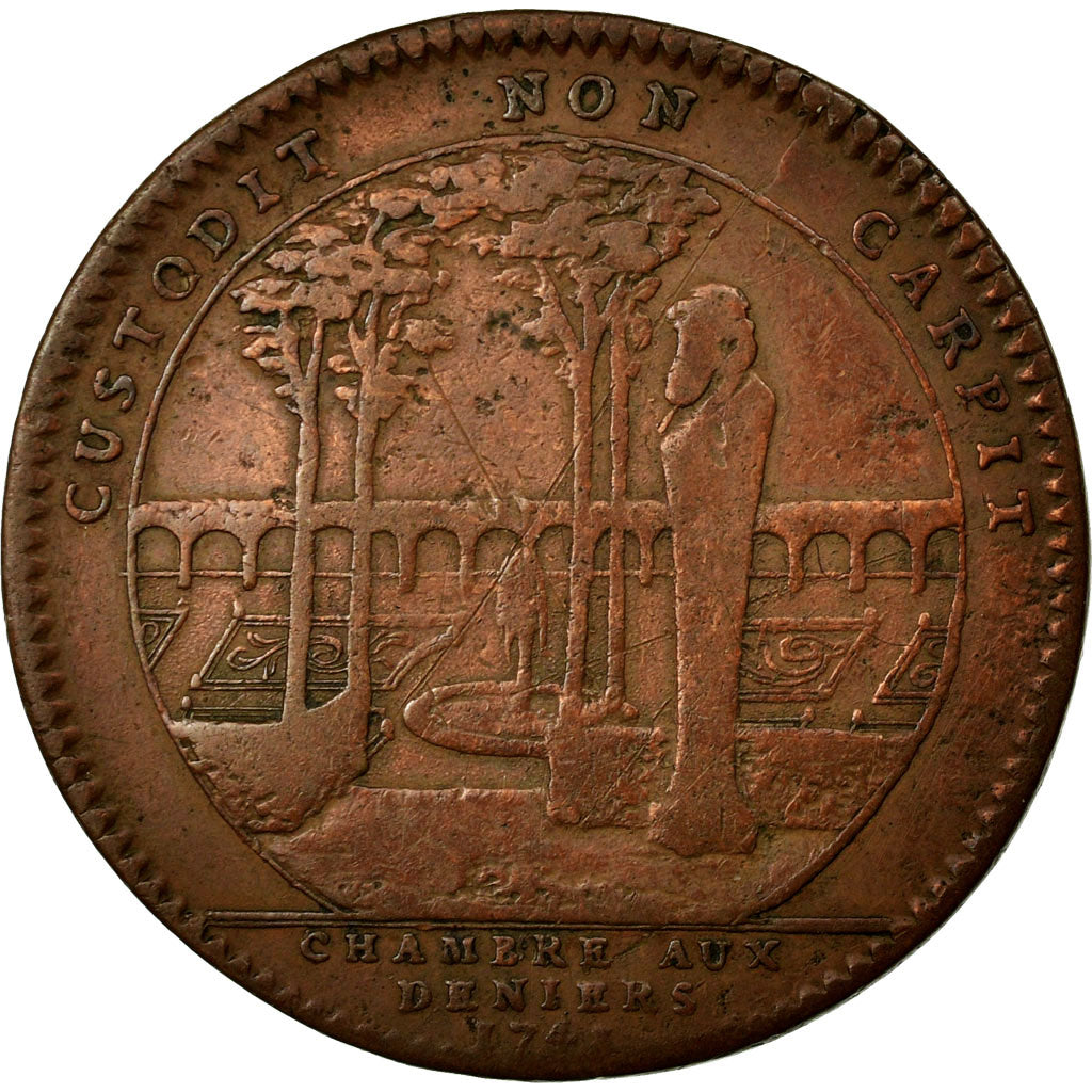France, Token, Royal, 1748, VF(30-35), Copper, Feuardent:2521