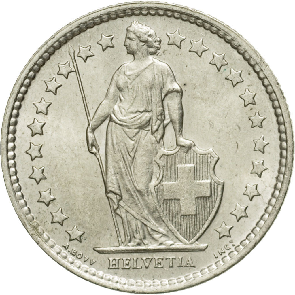 Coin, Switzerland, 1/2 Franc, 1957, Bern, AU(55-58), Silver, KM:23