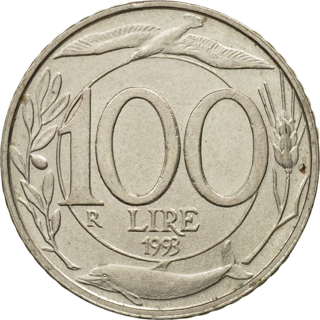 Coin, Italy, 100 Lire, 1993, Rome, EF(40-45), Copper-nickel, KM:159