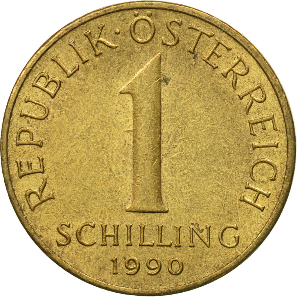 Coin, Austria, Schilling, 1990, EF(40-45), Aluminum-Bronze, KM:2886