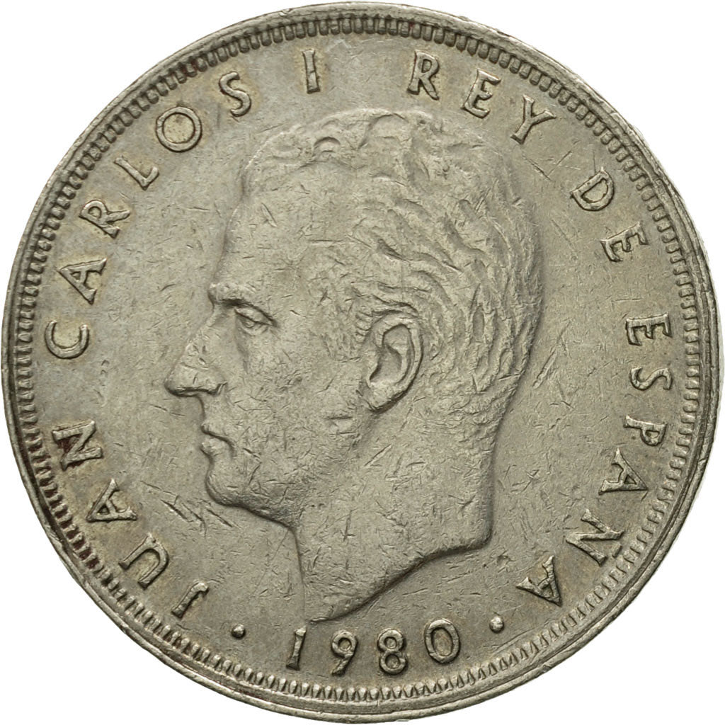 Coin, Spain, Juan Carlos I, 25 Pesetas, 1980, EF(40-45), Copper-nickel, KM:818