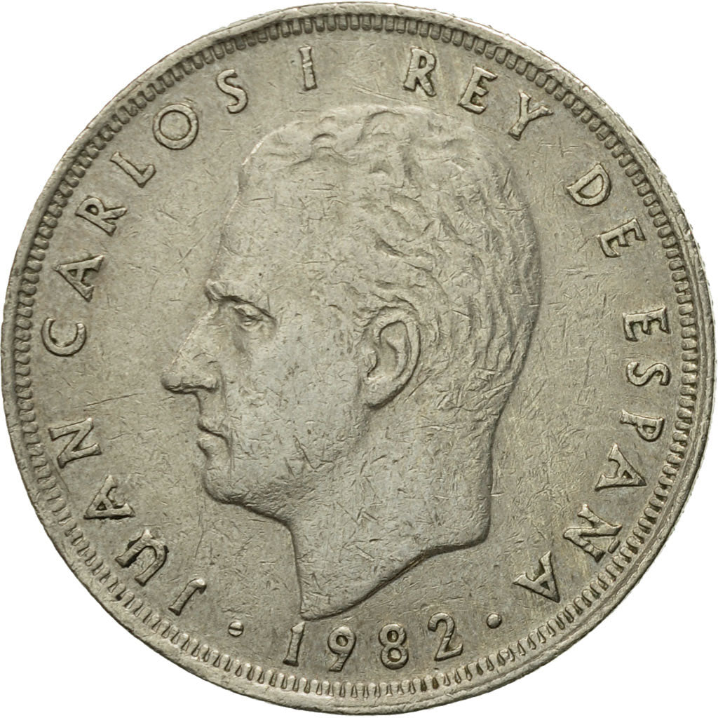 Coin, Spain, Juan Carlos I, 25 Pesetas, 1982, EF(40-45), Copper-nickel, KM:824