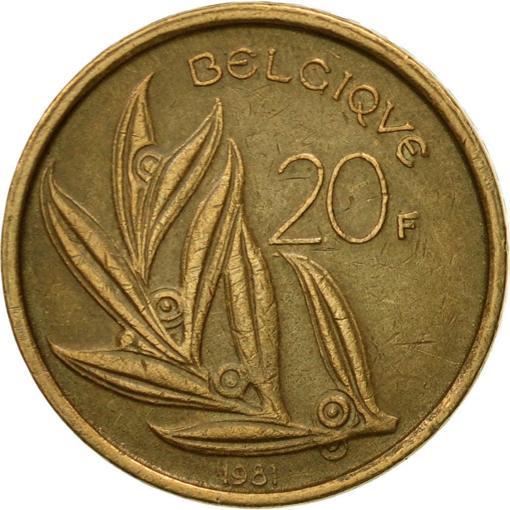 Moneta, Belgio, 20 Francs, 20 Frank, 1981, BB+, Nichel-bronzo, KM:159