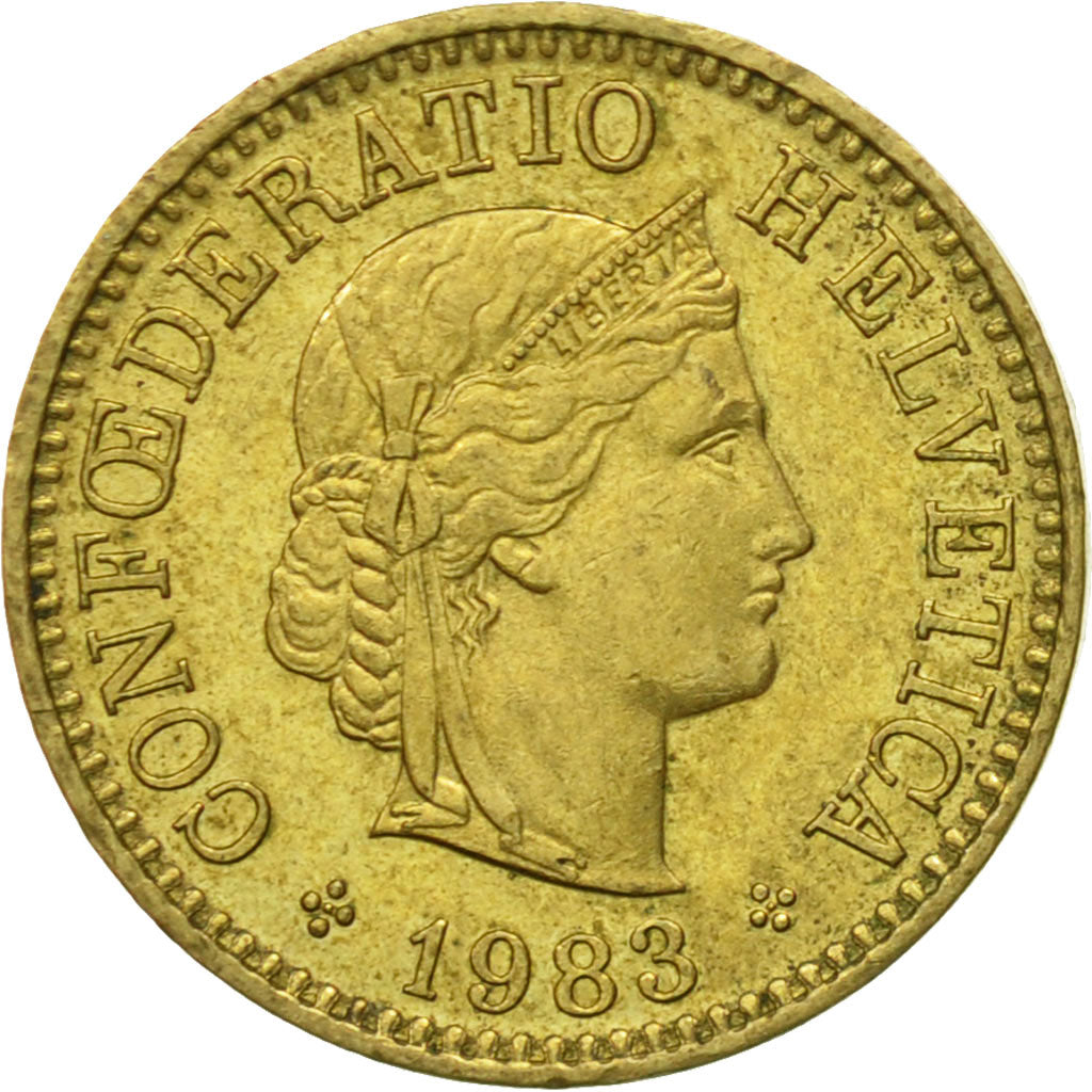 Moneta, Szwajcaria, 5 Rappen, 1983, Bern, AU(50-53), Aluminium-Brąz, KM:26c
