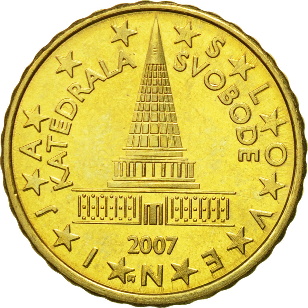 Eslovenia, 10 Euro Cent, 2007, SC, Latón, KM:71
