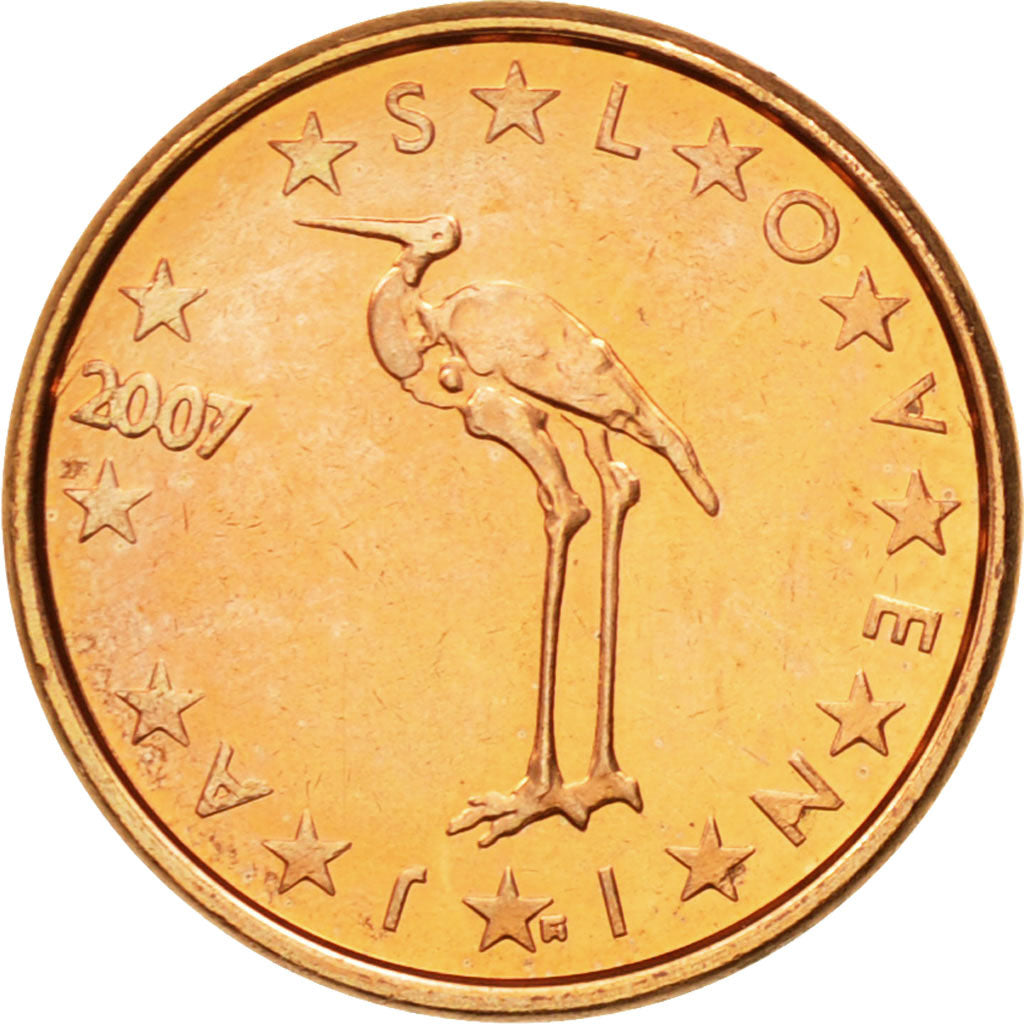 Slovenië, Euro Cent, 2007, UNC-, Copper Plated Steel, KM:68