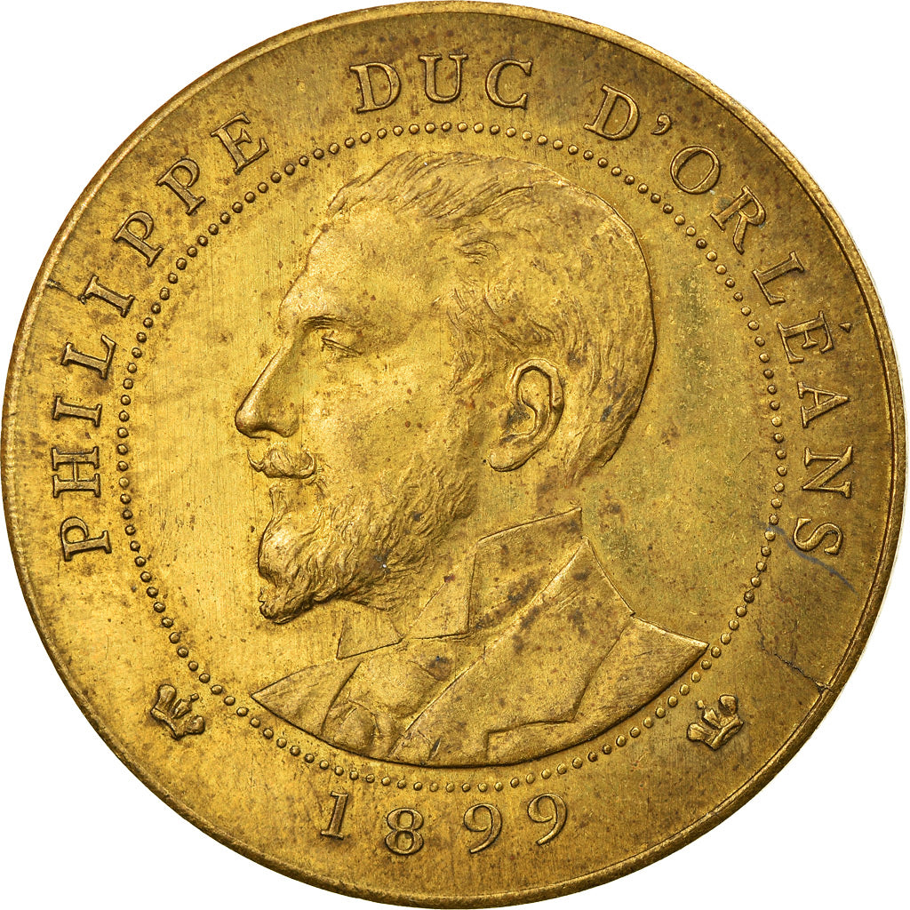 França, Token, Philippe Duc d'Orléans, História, 1899, AU(50-53), Cobre