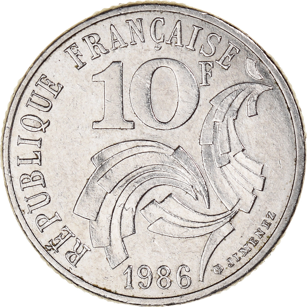 Moneda, Francia, Jimenez, 10 Francs, 1986, EBC, Níquel, KM:959, Gadoury:824