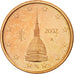 Italie, 2 Euro Cent, 2002, TTB, Copper Plated Steel, KM:211