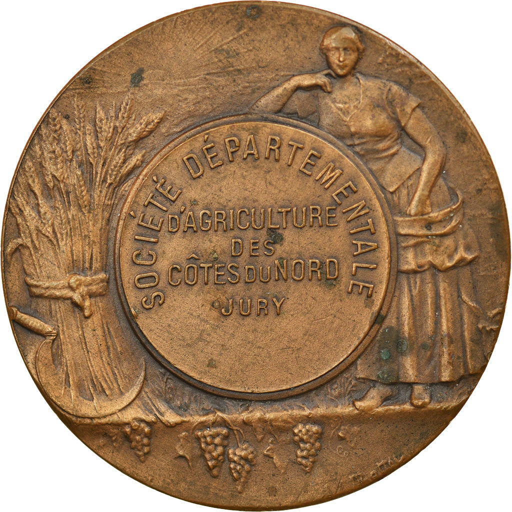 France, Medal, Société d'Agriculture des Côtes du Nord, Mattei, AU(50-53)