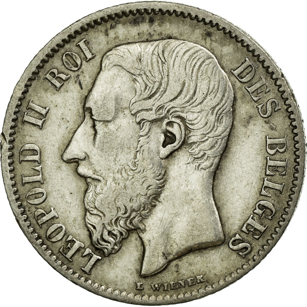 Coin, Belgium, Leopold II, 50 Centimes, 1886, EF(40-45), Silver, KM:27