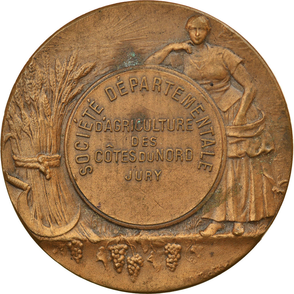 France, Medal, Société d'Agriculture des Côtes du Nord, Mattei, AU(50-53)