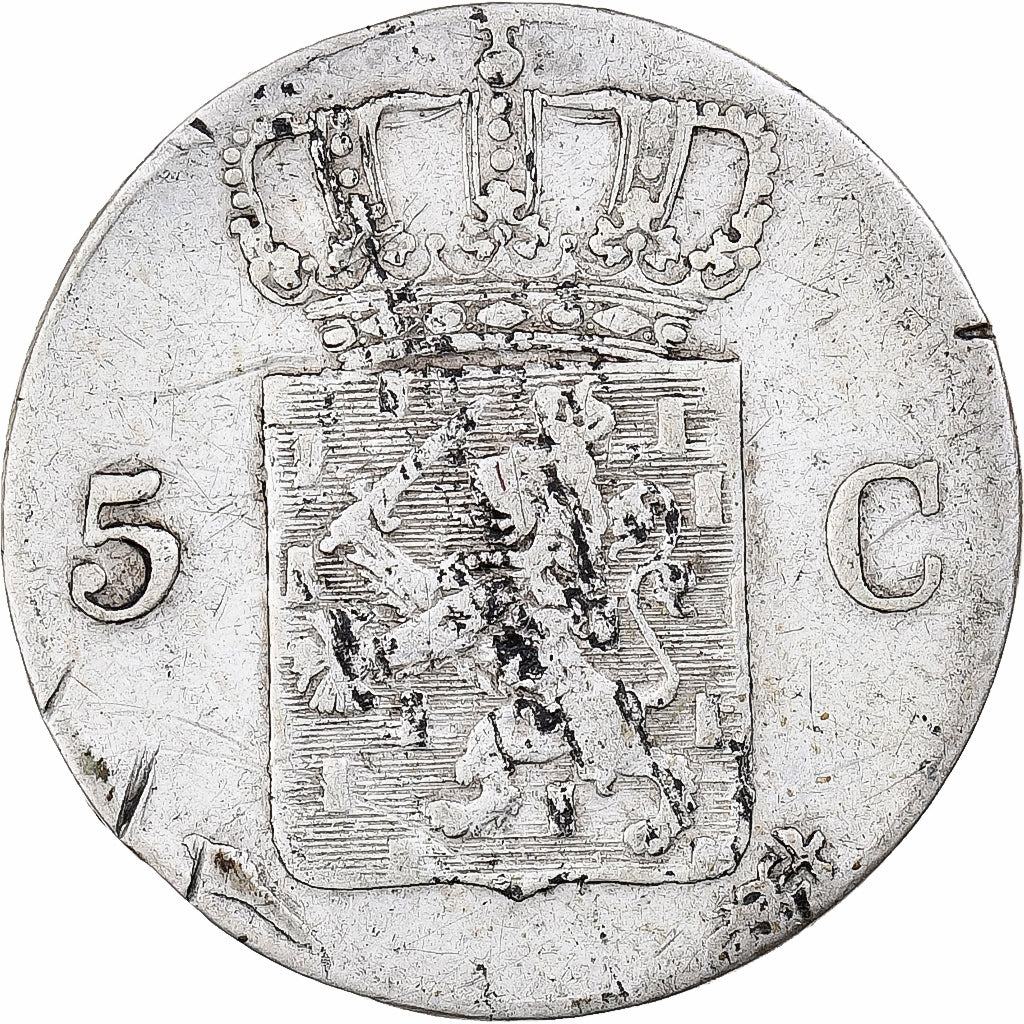 Netherlands, Wilhelm I, 5 Cents, 1822, Utrecht, Silver, EF(40-45), KM:52