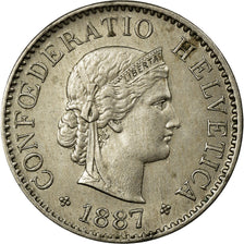 Coin, Switzerland, 5 Rappen, 1887, Bern, AU(55-58), Copper-nickel, KM:26