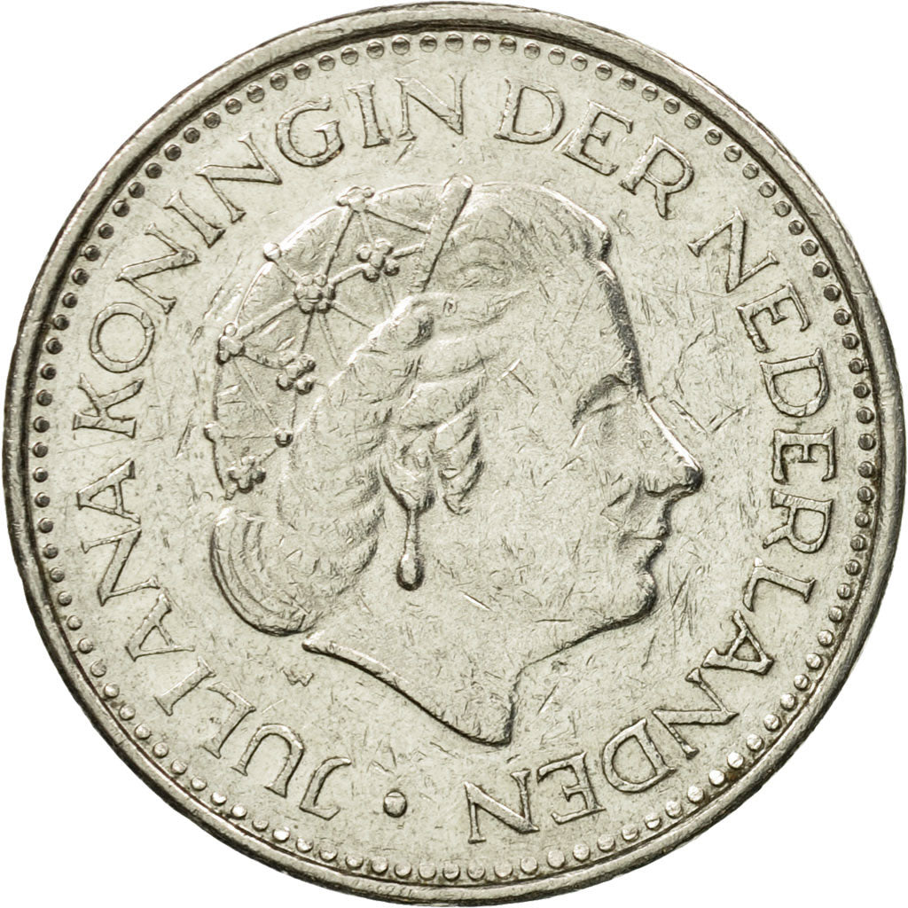 Moneda, Países Bajos, Juliana, Gulden, 1977, BC+, Níquel, KM:184a