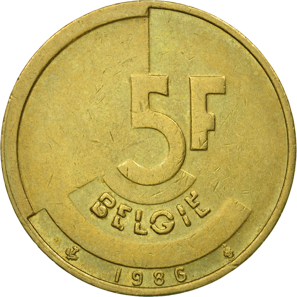 Monnaie, Belgique, 5 Francs, 5 Frank, 1986, Bruxelles, TTB+, Brass Or