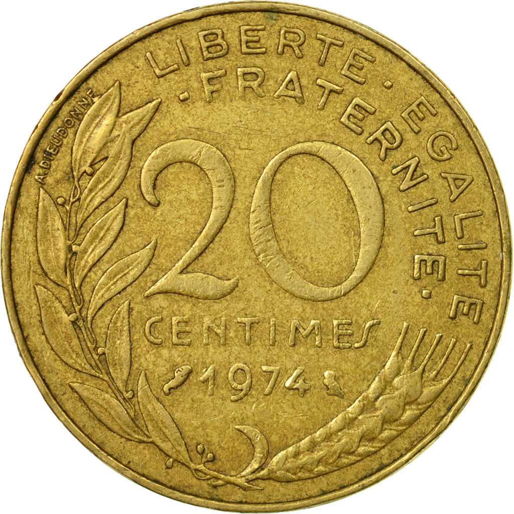 Münze, Frankreich, Marianne, 20 Centimes, 1974, Paris, SS, Aluminum-Bronze