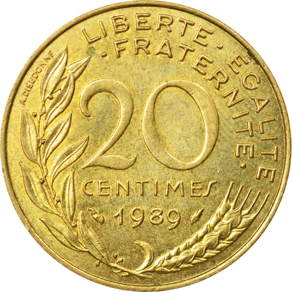 Münze, Frankreich, Marianne, 20 Centimes, 1989, Paris, SS+, Aluminum-Bronze